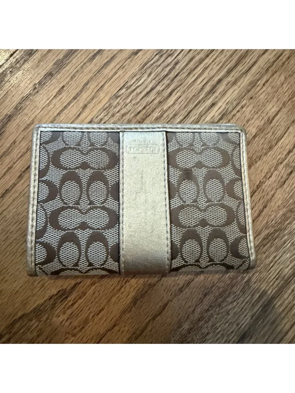Coach Tan Brown Gold Wallet